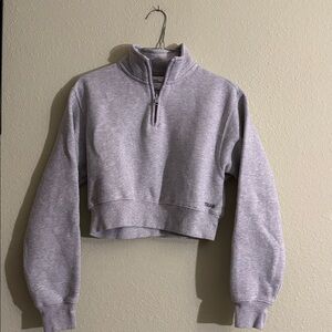 TNA Heather Gray Cropped Hoodie